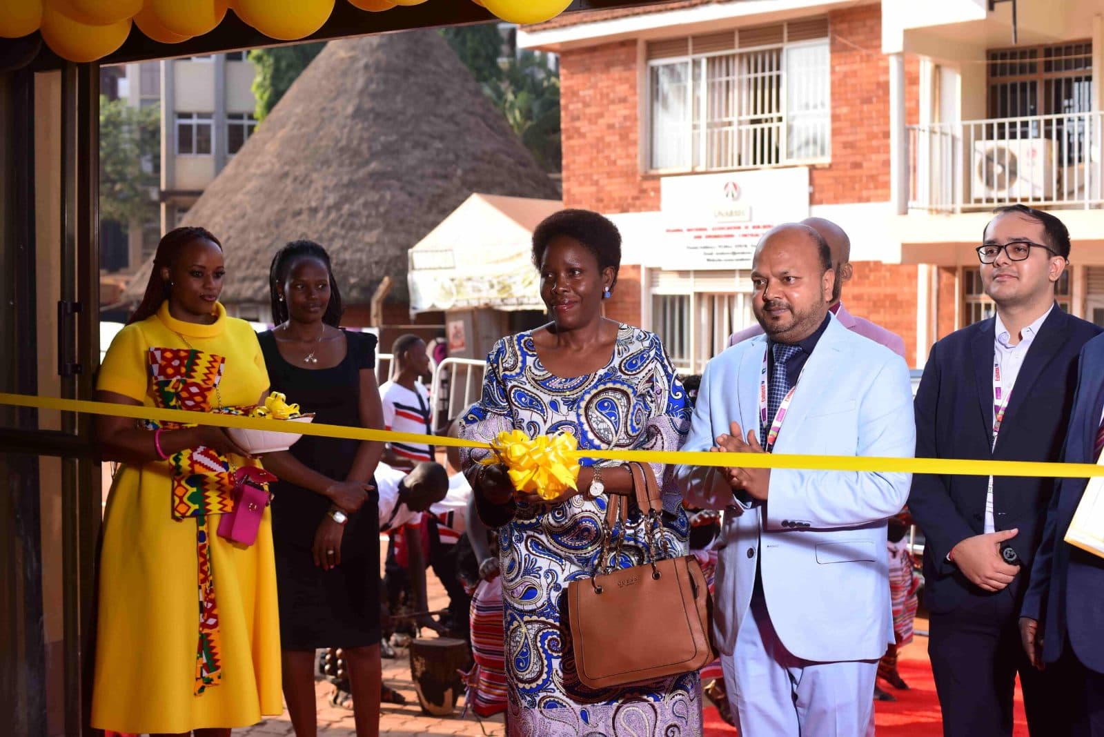 Opening ceremony outside the exhibition hall at UMA Show Grounds, Kampala