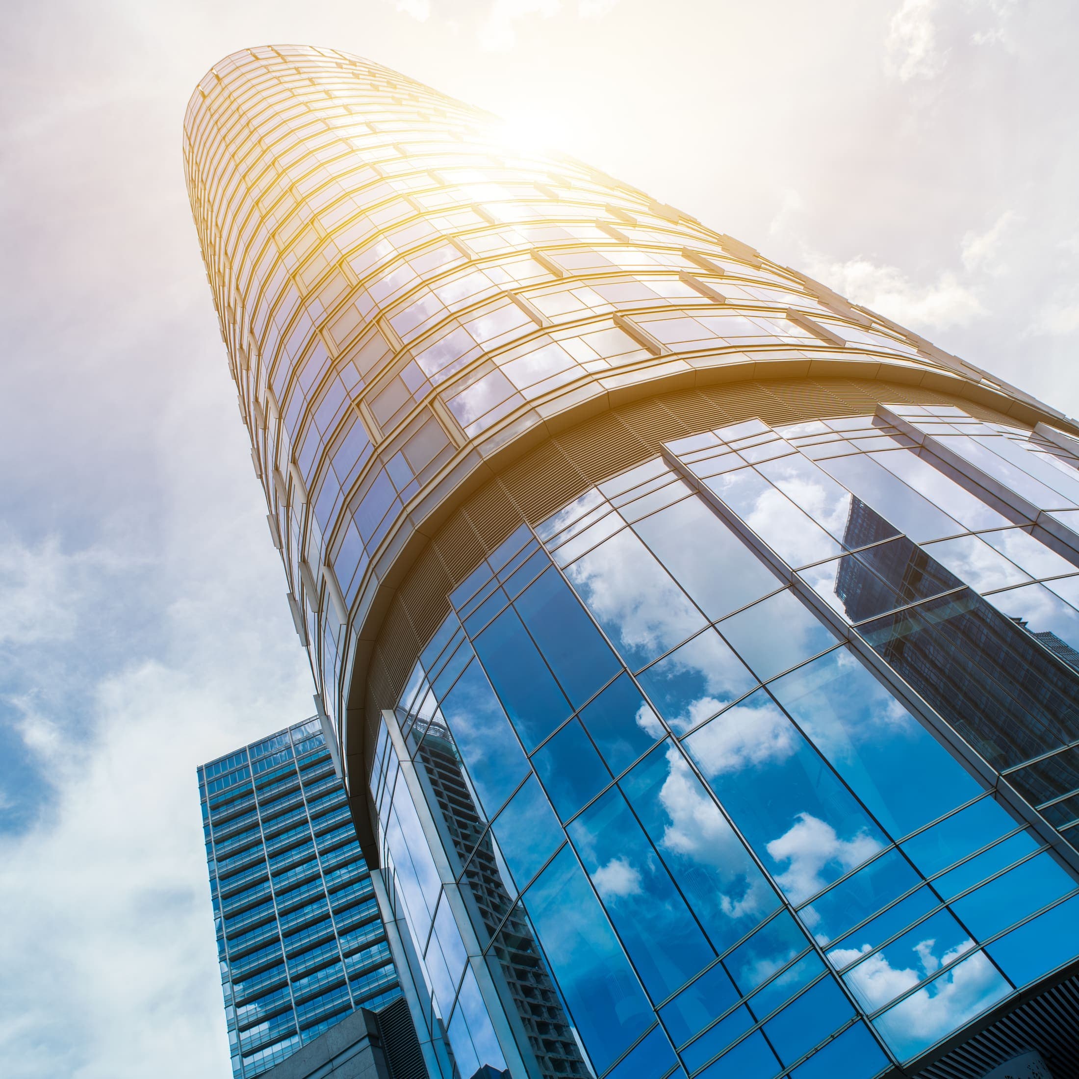 Modern glass office building